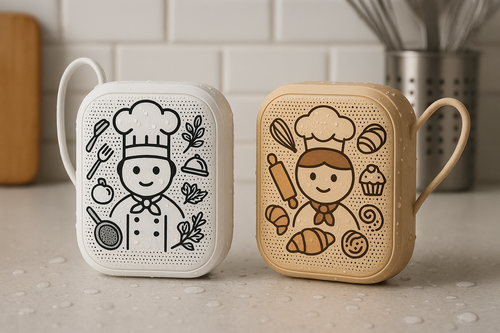 Chef and Baker themed dual water-resistant speakers