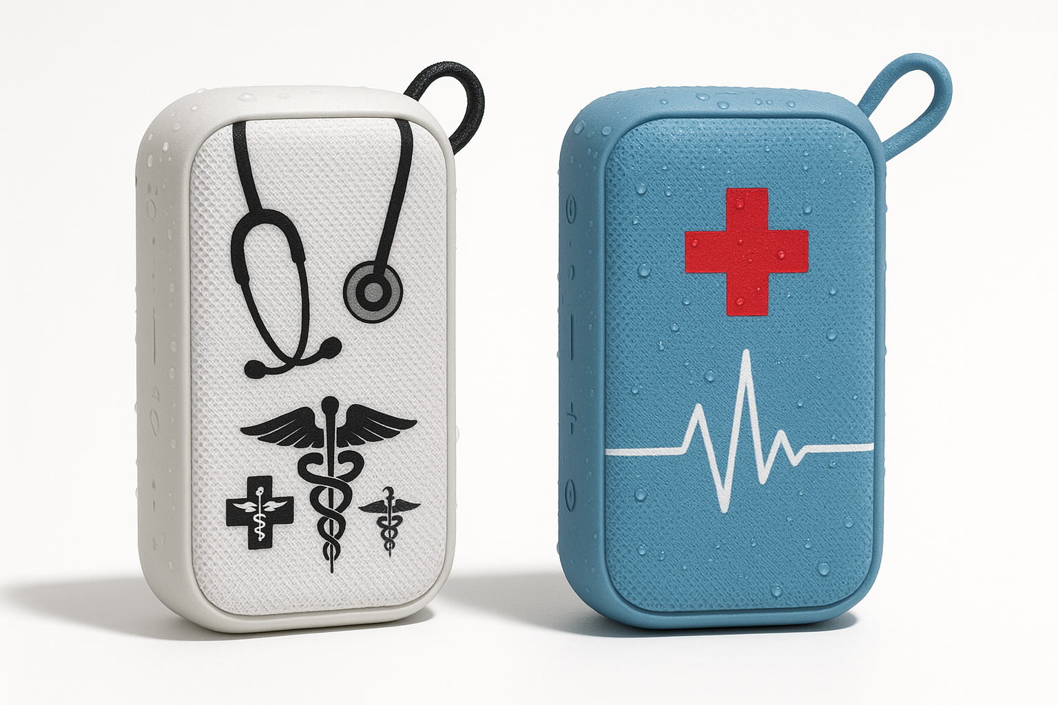 Doctor and Nurse themed dual water-resistant speakers